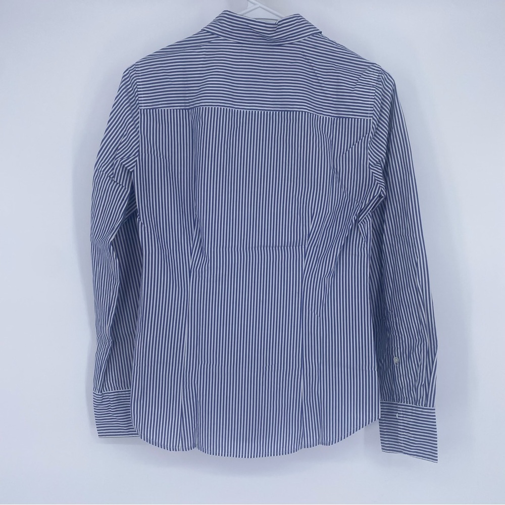 J.Crew Blue & White Striped Embellished Perfect Shirt Button Down - Picture 4 of 4
